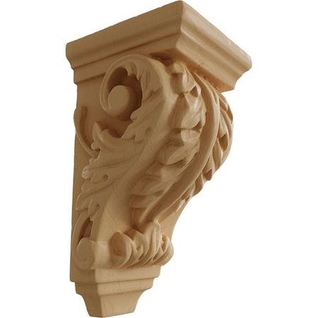 Ekena Millwork 2 1/4"W x 2 1/4"D x 4 1/4"H Extra Small Acanthus Wood Corbel, Maple CORW02X02X04ACMA